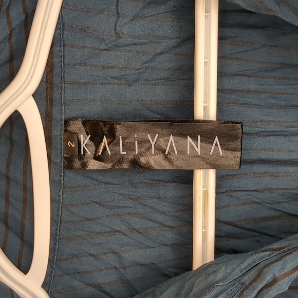 Sz 2 Kaliyana Empire Shirt Blue and Black Stripe - Picture 2 of 7